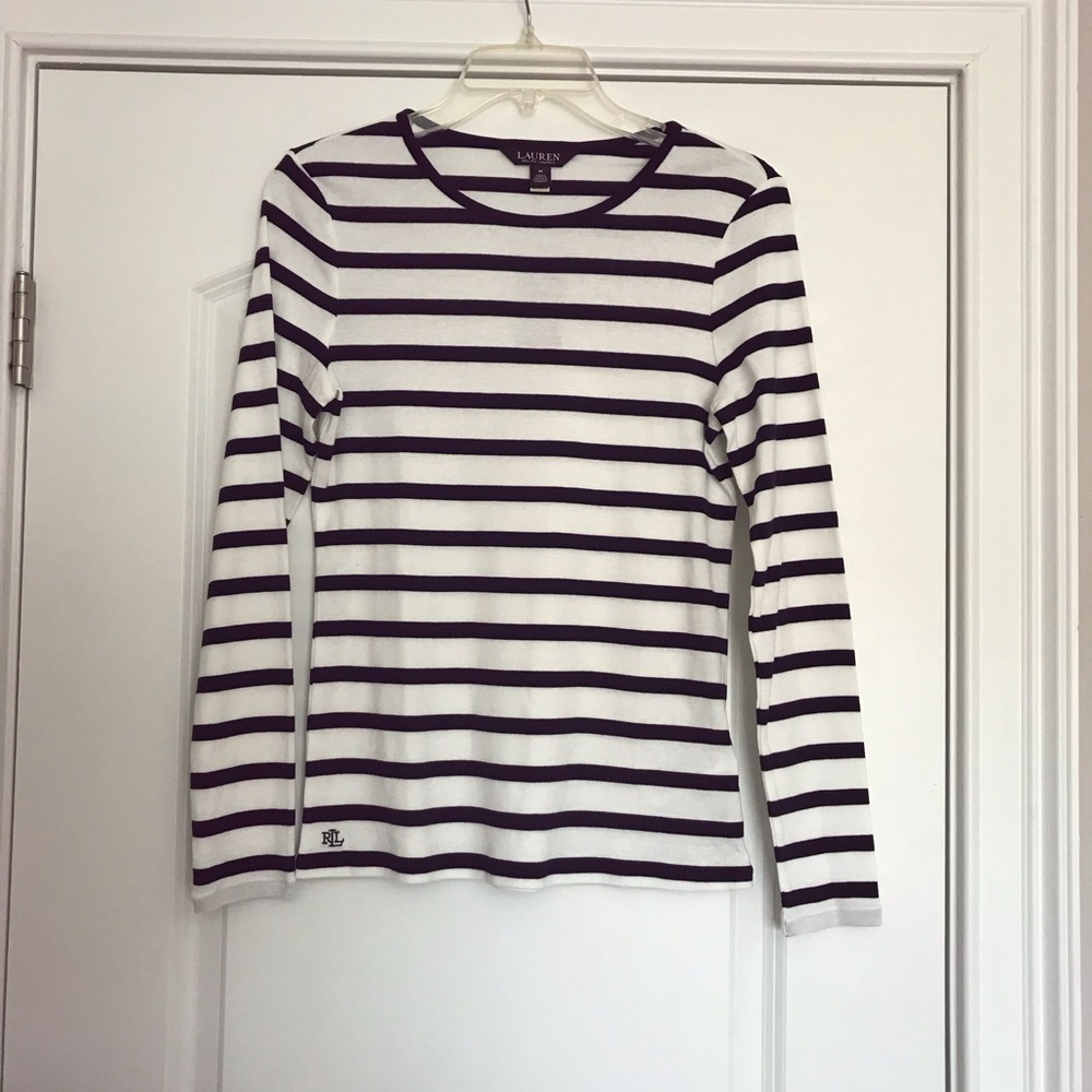 Lauren Ralph Lauren Navy and White Striped Top